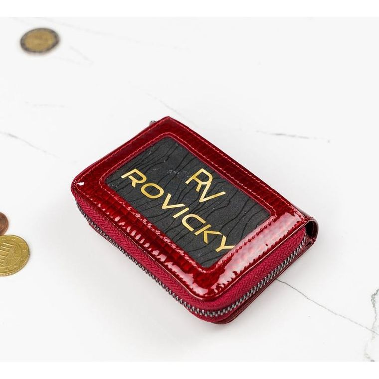 Portfel, czerwony, skórzany, Lorenti