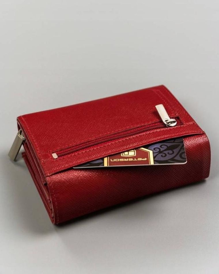 Portfel, czerwony, skórzany, Peterson