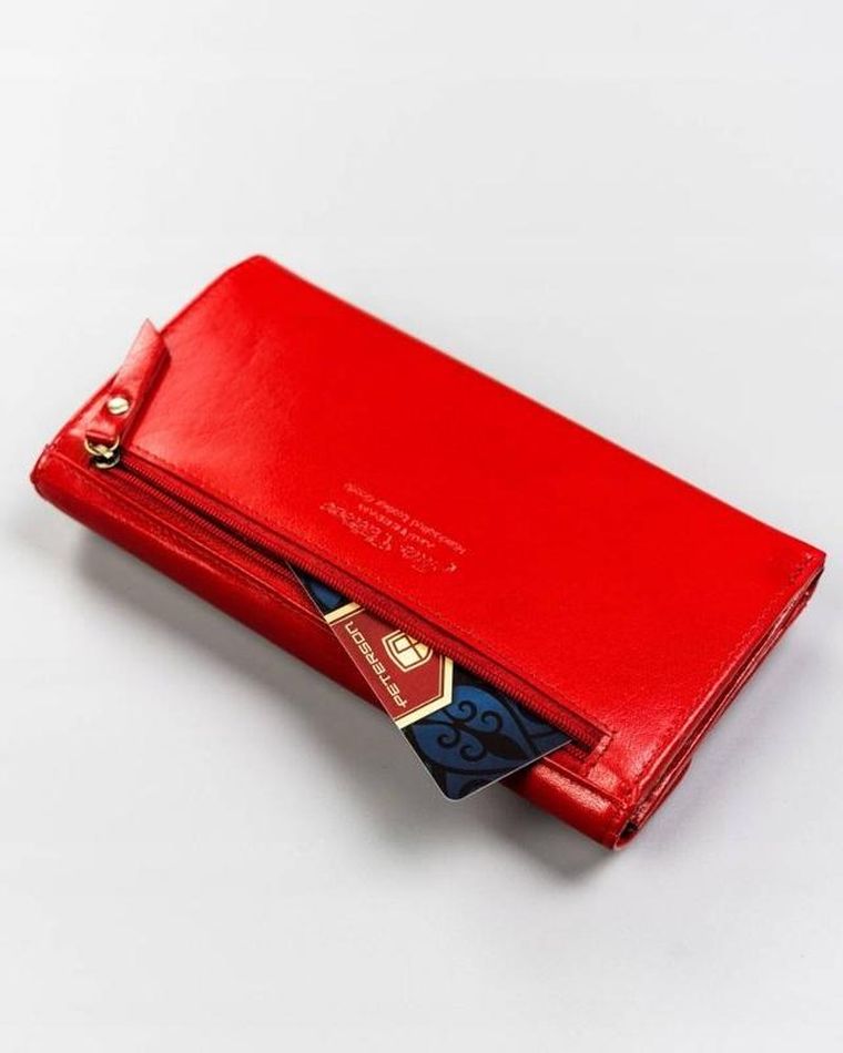 Portfel, czerwony, skórzany, Peterson