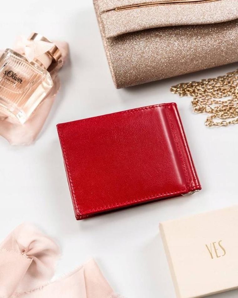 Portfel, czerwony, skórzany, Peterson