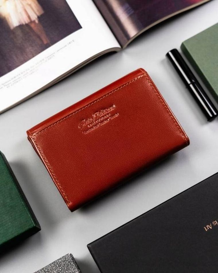 Portfel, czerwony, skórzany, Peterson