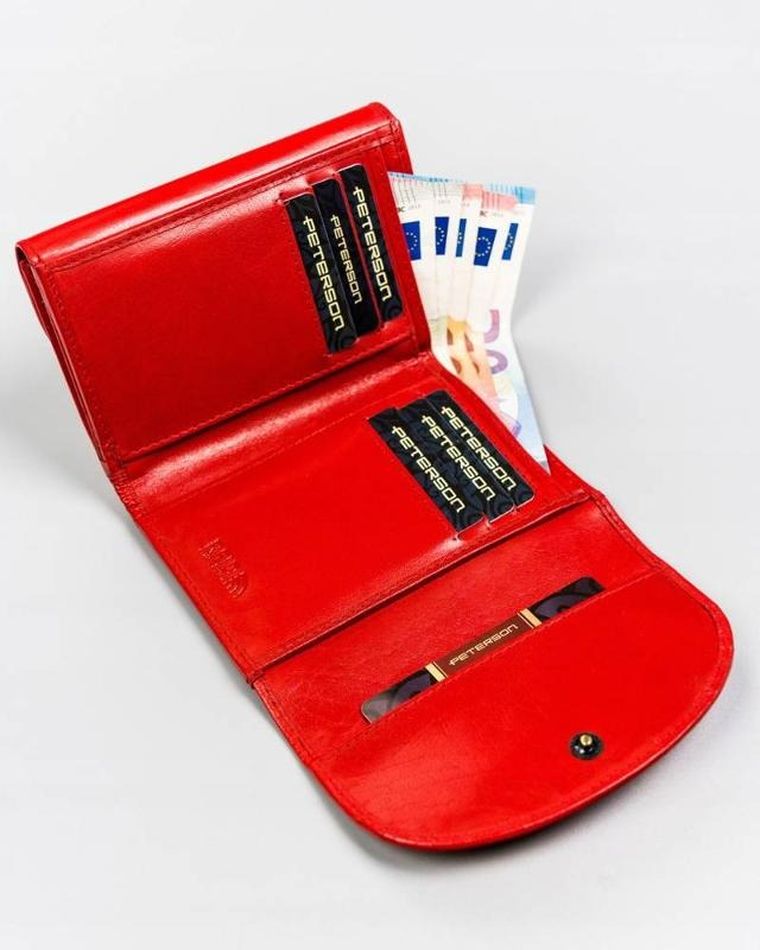 Portfel, czerwony, skórzany, Peterson