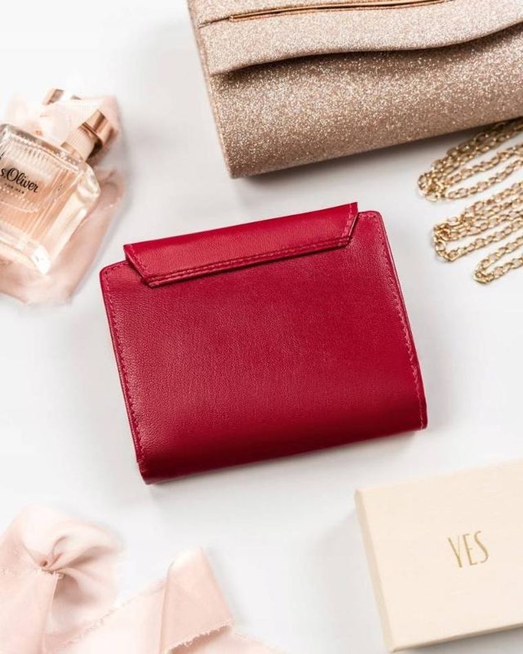 Portfel, czerwony, skórzany, Peterson