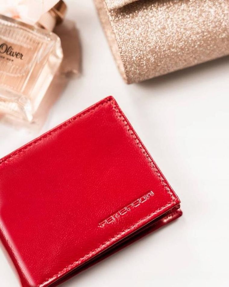 Portfel, czerwony, skórzany, Peterson