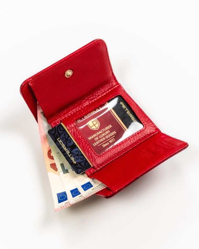 Portfel, czerwony, skórzany, Peterson