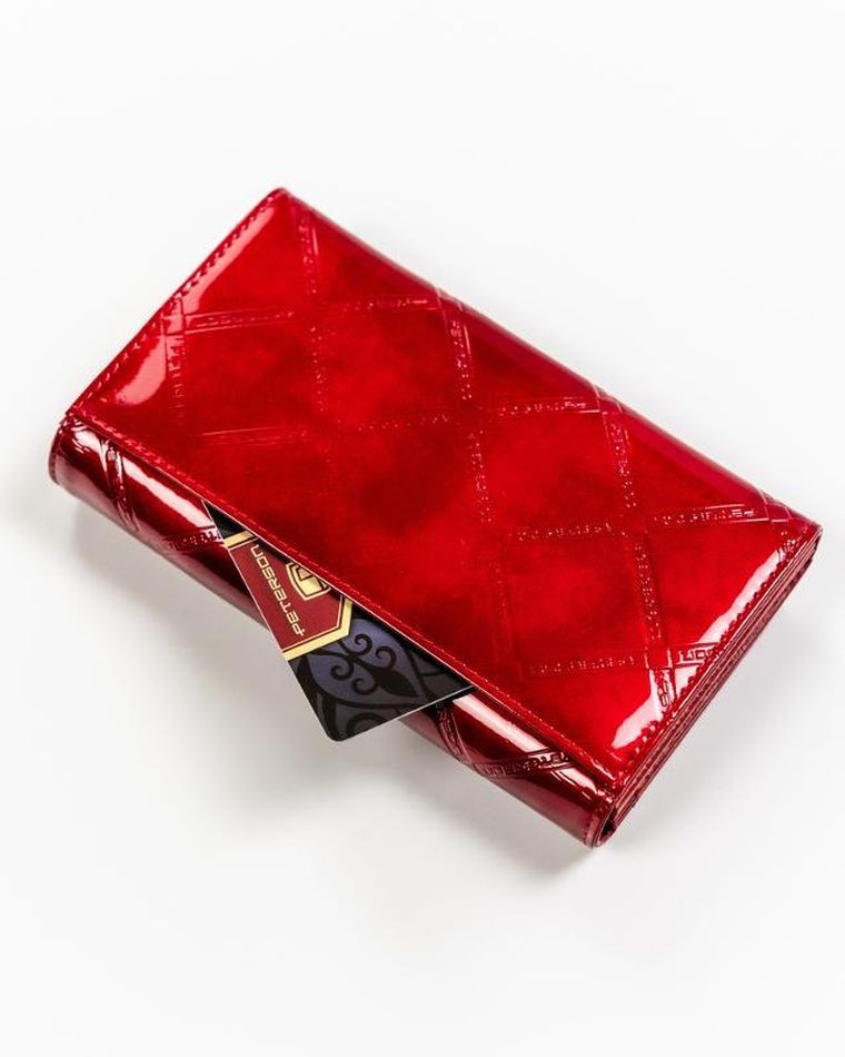 Portfel, czerwony, skórzany, Peterson