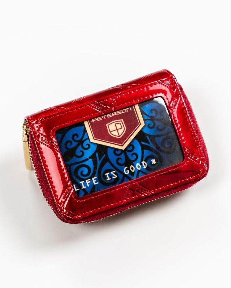 Portfel, czerwony, skórzany, Peterson