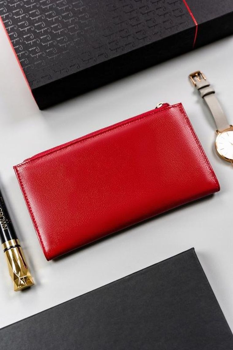 Portfel, czerwony, skórzany, Peterson