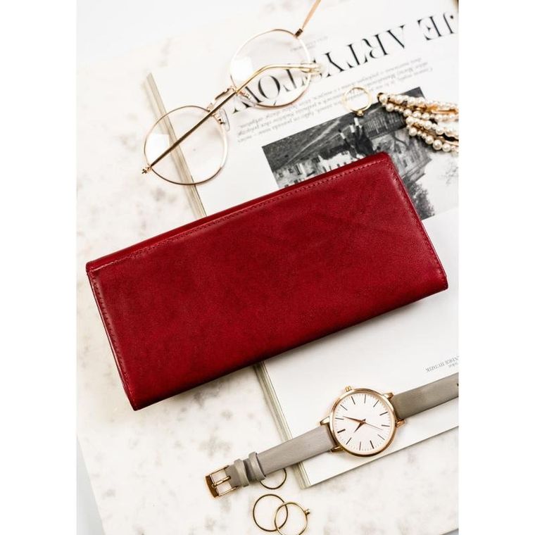 Portfel, czerwony, skórzany, Peterson