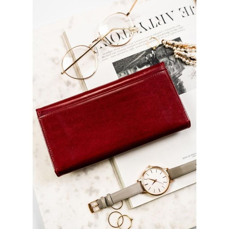 Portfel, czerwony, skórzany, Peterson