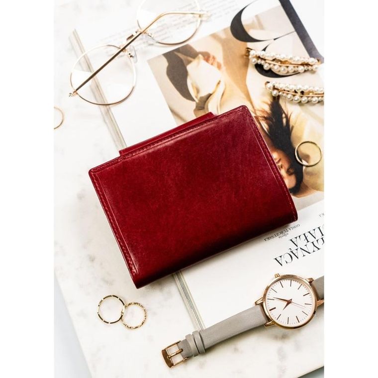 Portfel, czerwony, skórzany, Peterson