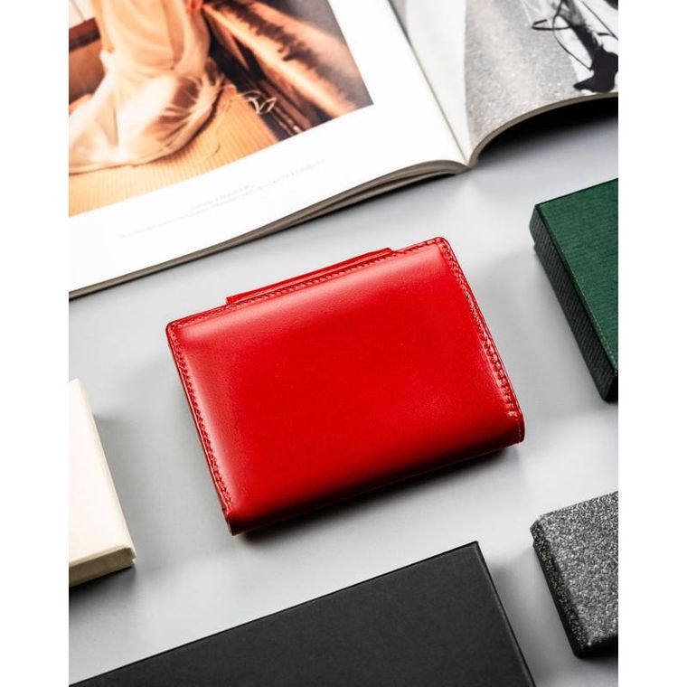 Portfel, czerwony, skórzany, Peterson