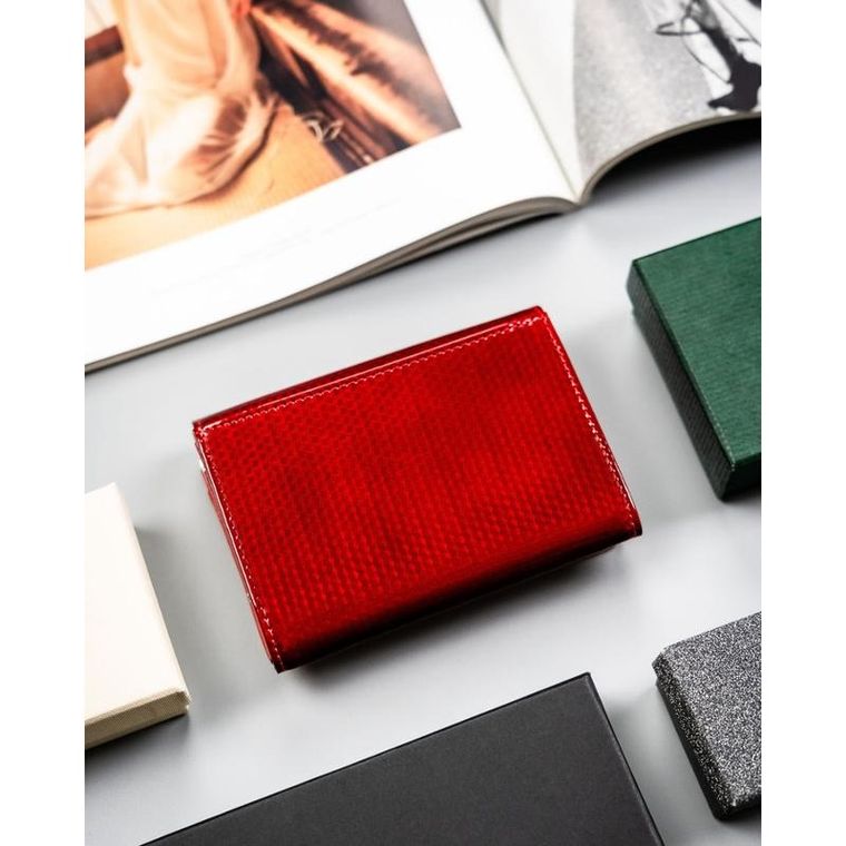 Portfel, czerwony, skórzany, Peterson