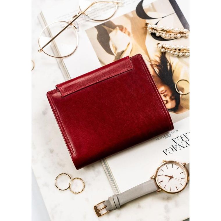 Portfel, czerwony, skórzany, Peterson