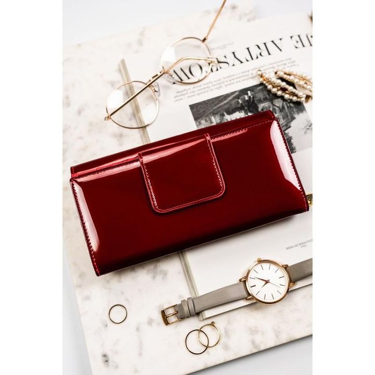 Portfel, czerwony, skórzany, Peterson