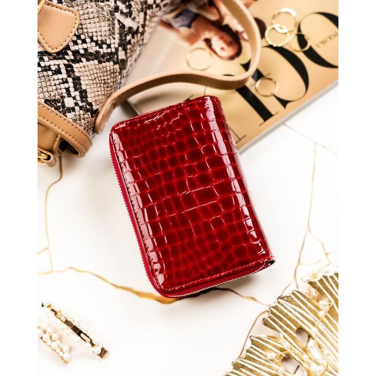 Portfel, czerwony, skórzany, Peterson