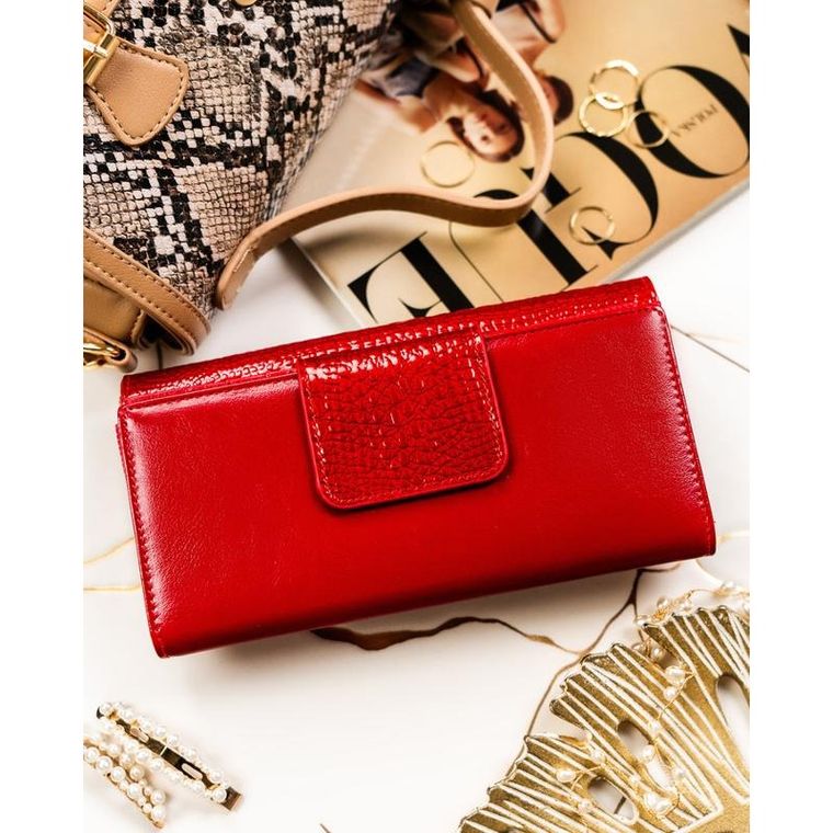 Portfel, czerwony, skórzany, Peterson