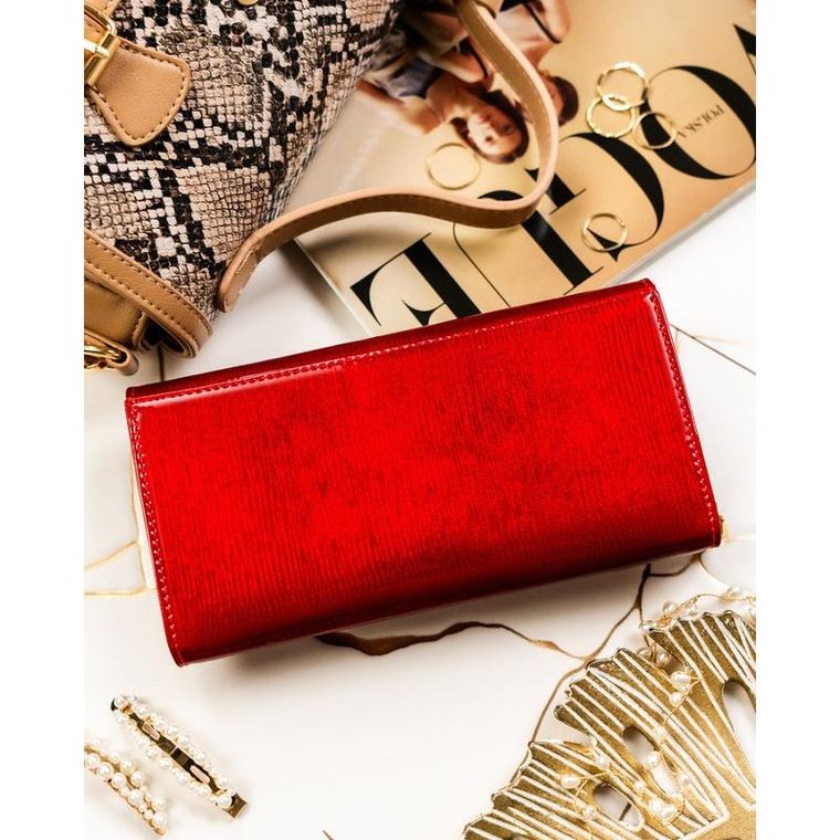 Portfel, czerwony, skórzany, Peterson