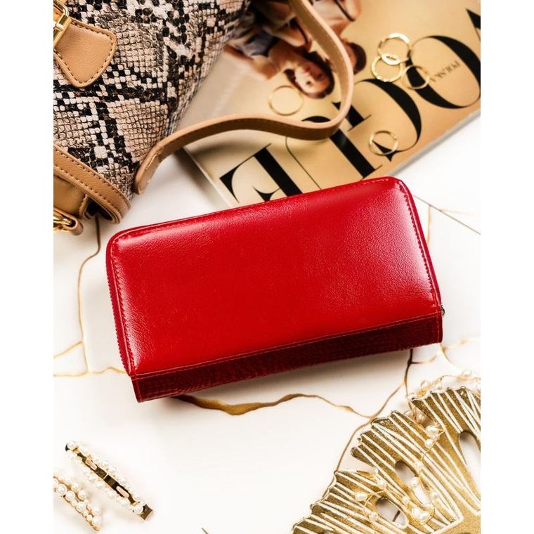 Portfel, czerwony, skórzany, Peterson