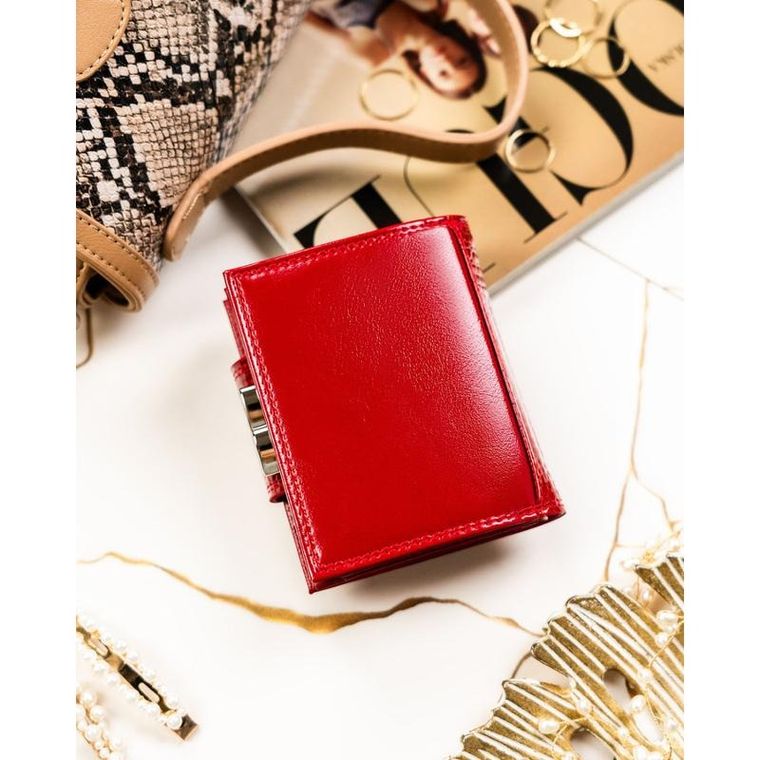 Portfel, czerwony, skórzany, Peterson