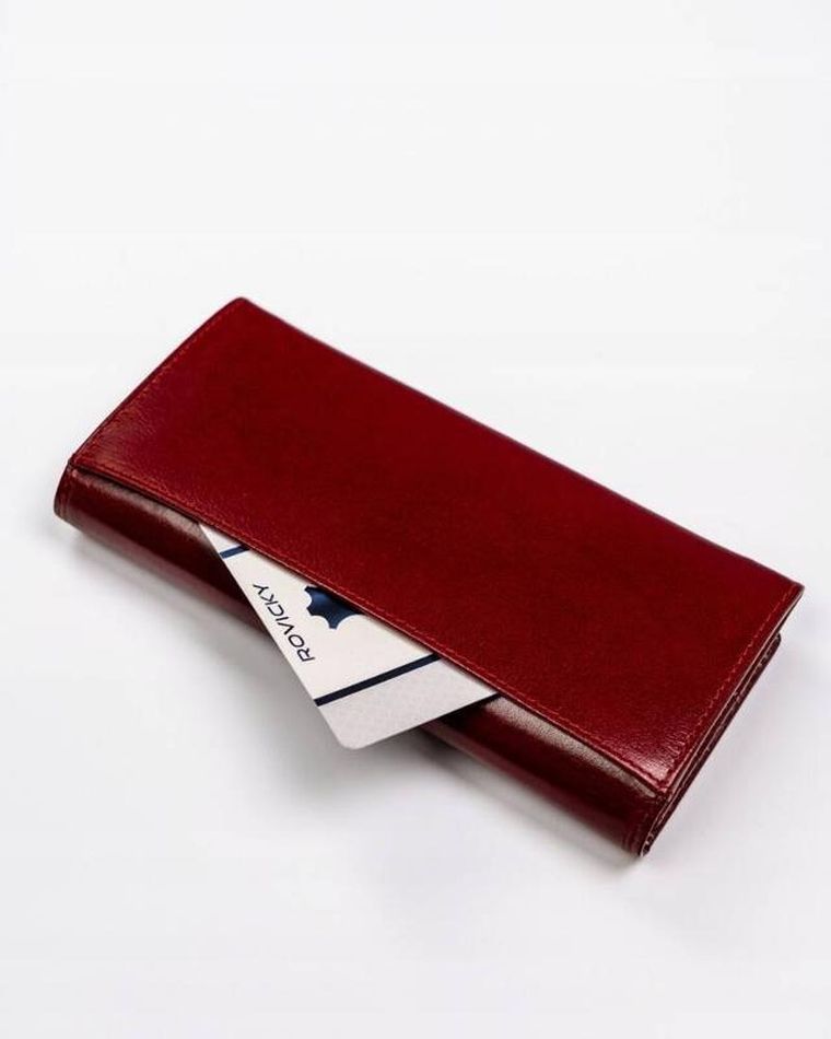 Portfel, czerwony, skórzany, RFID, Rovicky