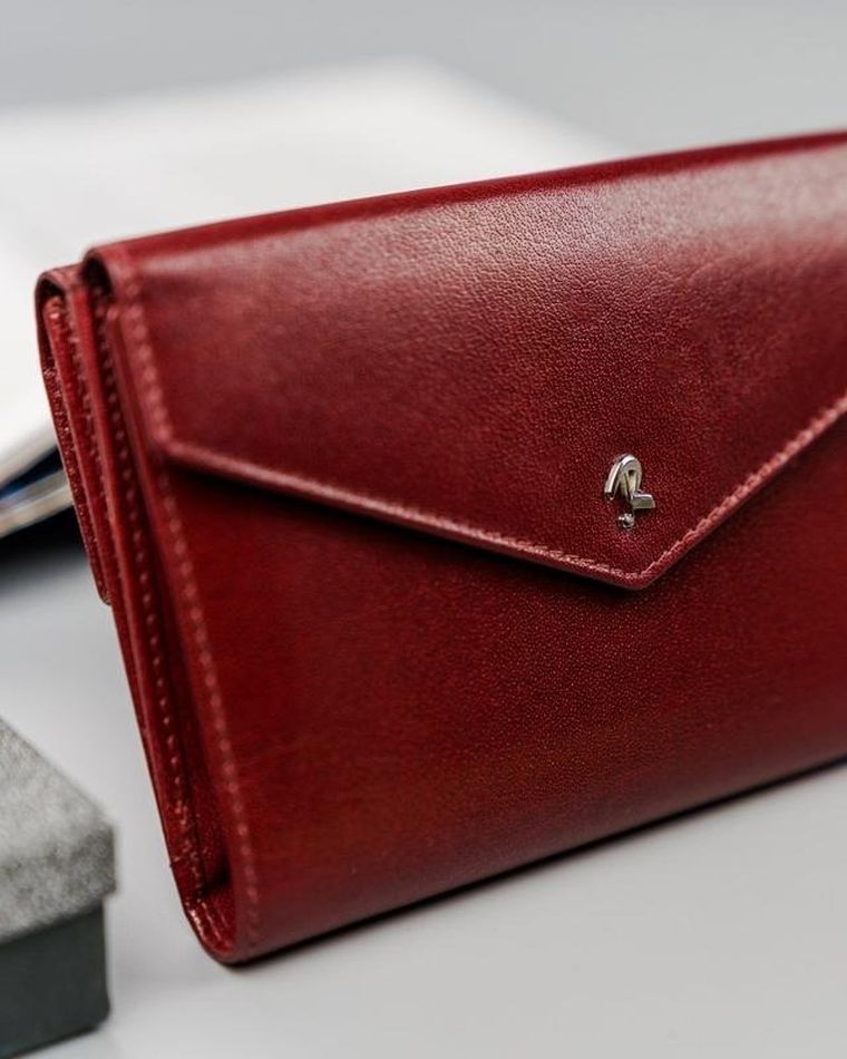 Portfel, czerwony, skórzany, Rovicky