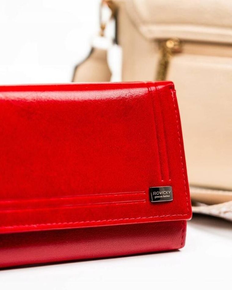 Portfel, czerwony, skórzany, Rovicky