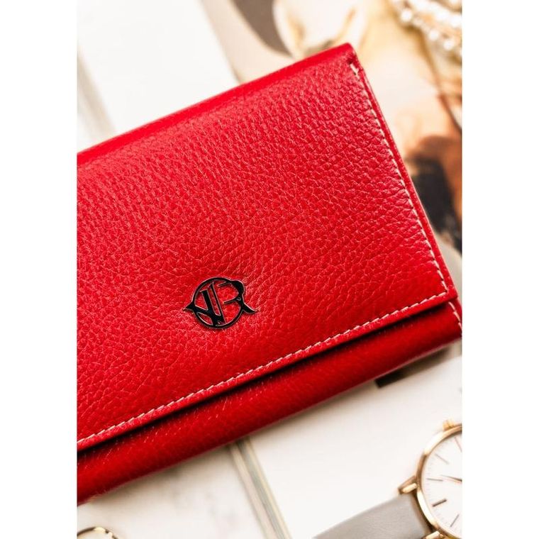 Portfel, czerwony, skórzany, Rovicky