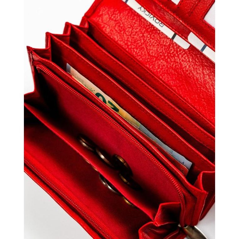 Portfel, czerwony, skórzany, Rovicky