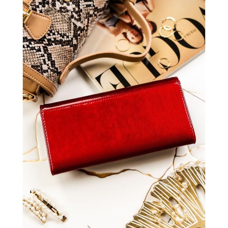 Portfel, czerwony, skórzany, Rovicky