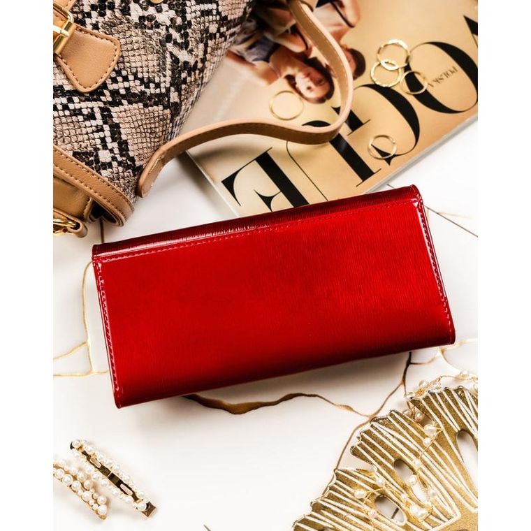 Portfel, czerwony, skórzany, Rovicky