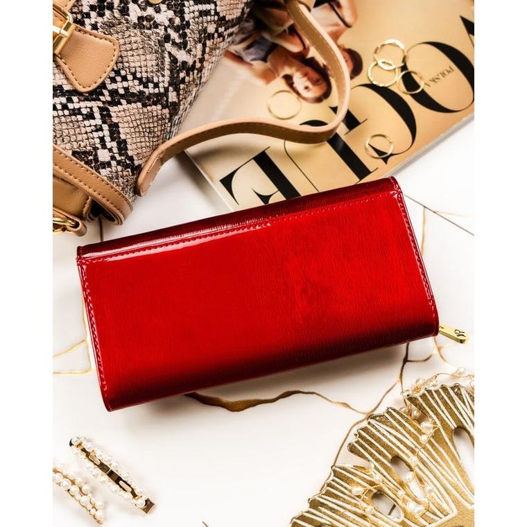 Portfel, czerwony, skórzany, Rovicky