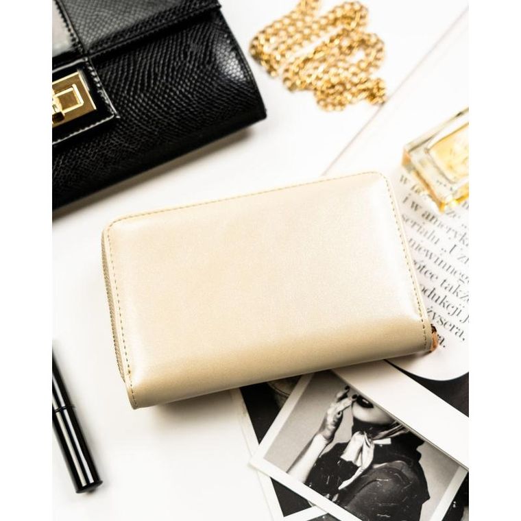 Portfel, ecru, skóra ekologiczna, RFID, Peterson