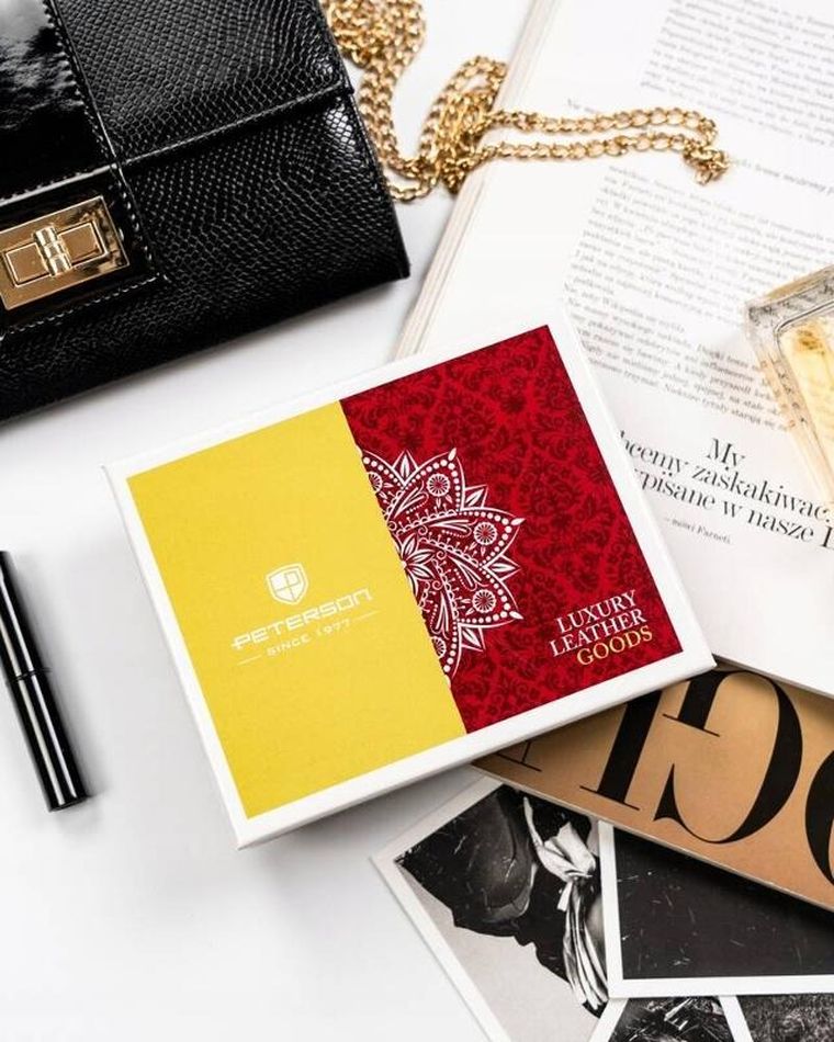 Portfel, fioletowy, skórzany, Peterson