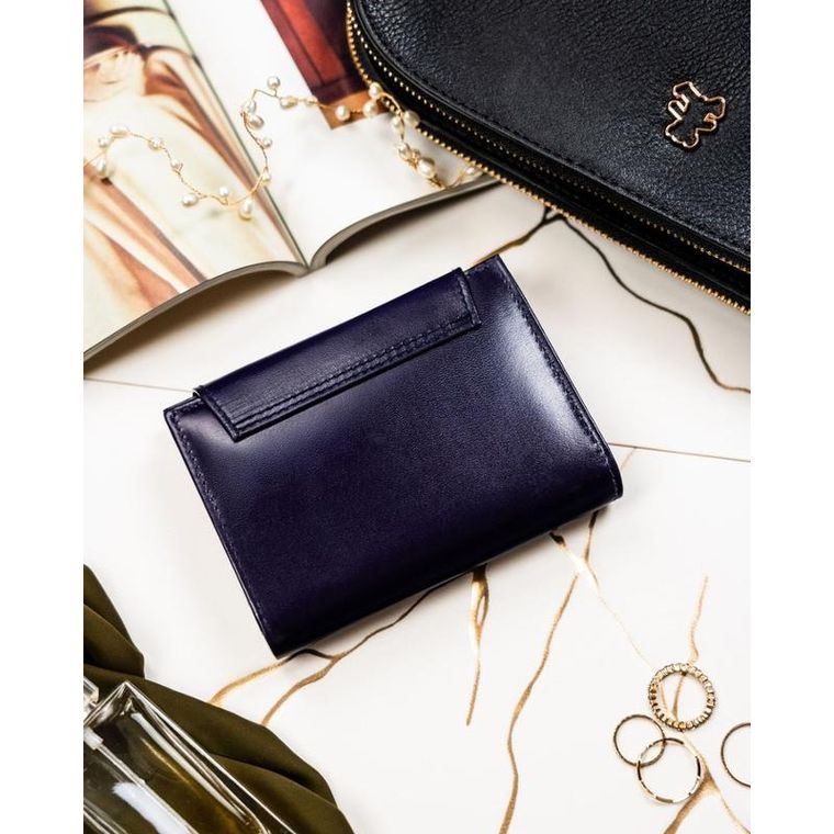 Portfel, fioletowy, skórzany, Peterson