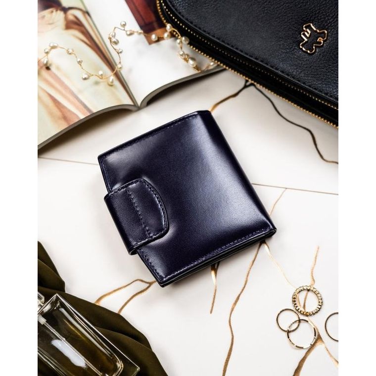 Portfel, fioletowy, skórzany, RFID, Peterson