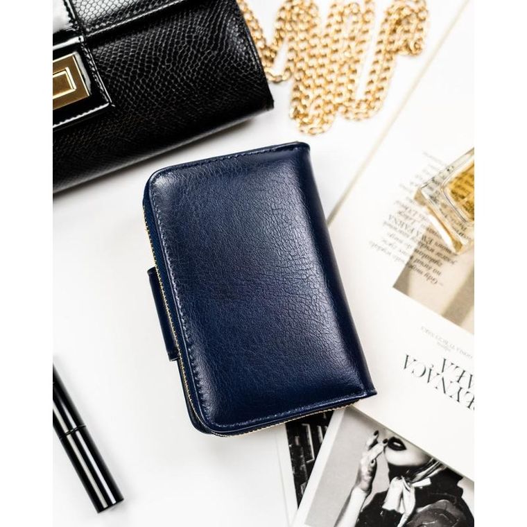 Portfel, granatowy, skóra ekologiczna, Peterson