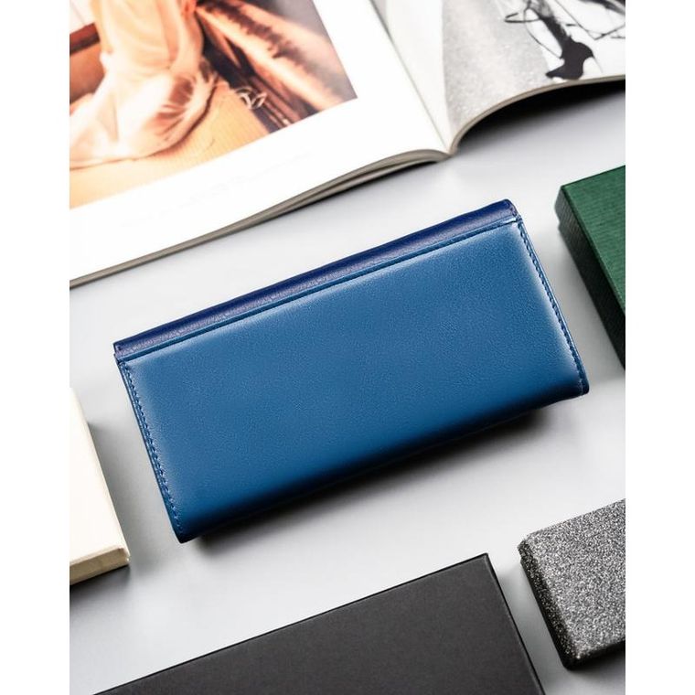 Portfel, granatowy, skóra ekologiczna, Peterson