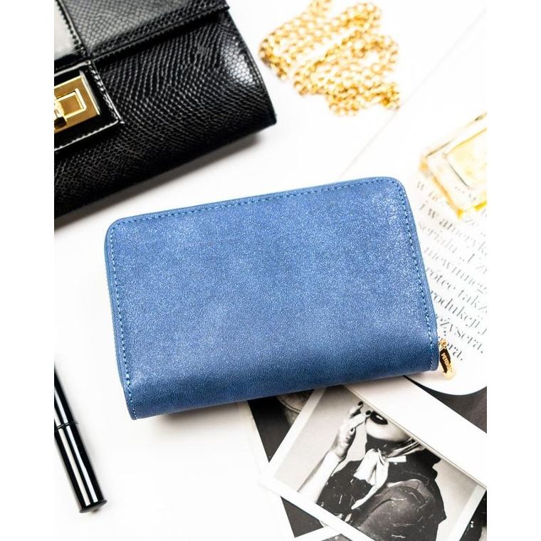 Portfel, granatowy, skóra ekologiczna, RFID, Peterson