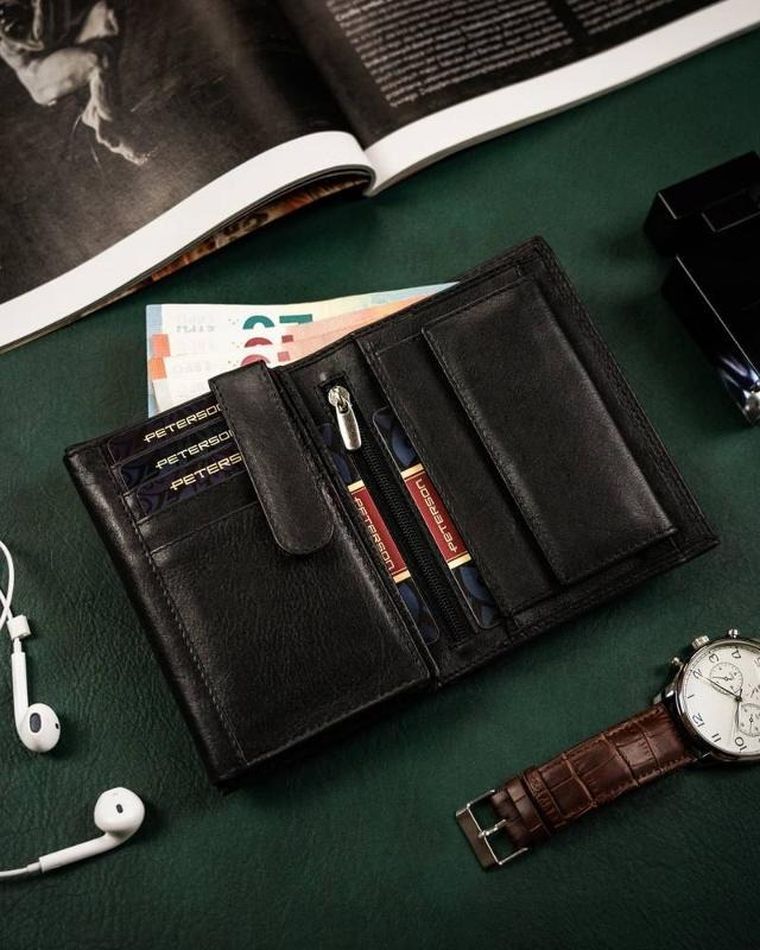 Portfel męski, skórzany, Peterson
