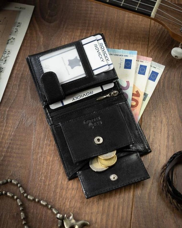 Portfel męski ze skóry naturalnej z systemem RFID, 4U Cavaldi