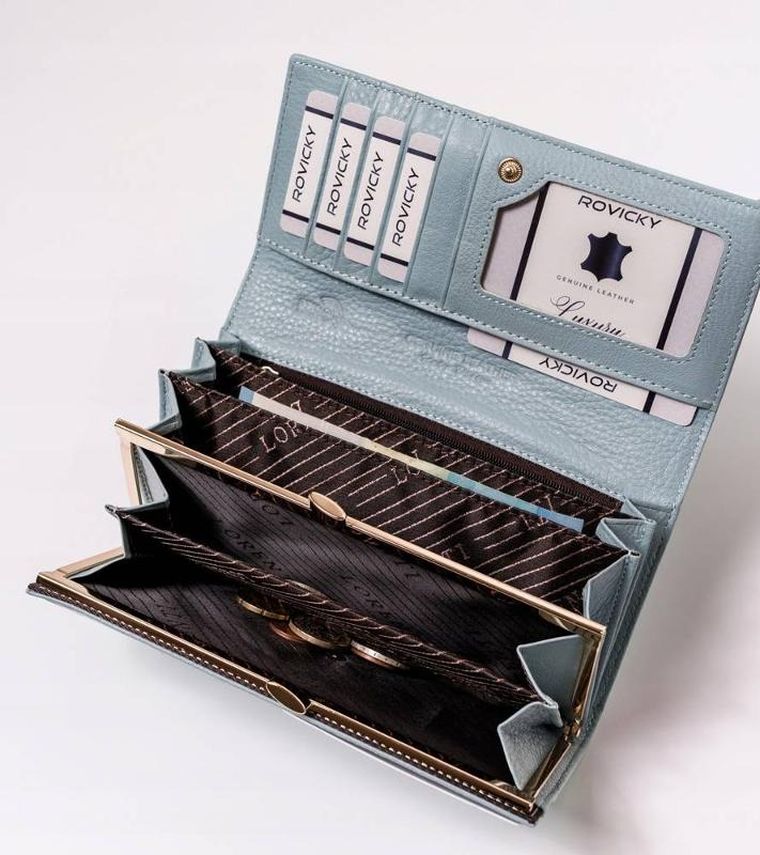 Portfel, miętowy, skórzany, Lorenti