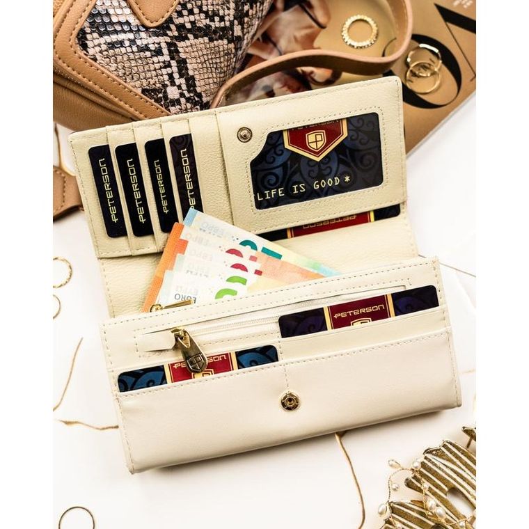 Portfel, mix, skóra naturalna i ekologiczna, Peterson