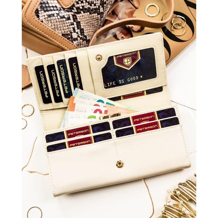 Portfel, mix, skóra naturalna i ekologiczna, RFID, Peterson