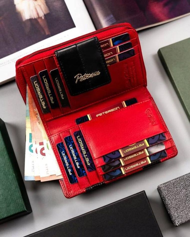 Portfel, mix, skórzany, Peterson