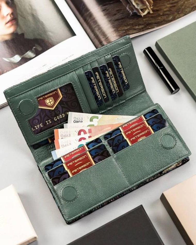 Portfel, mix, skórzany, Peterson