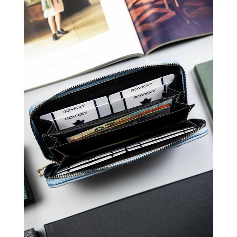 Portfel, niebieski, skóra ekologiczna, 4U Cavaldi