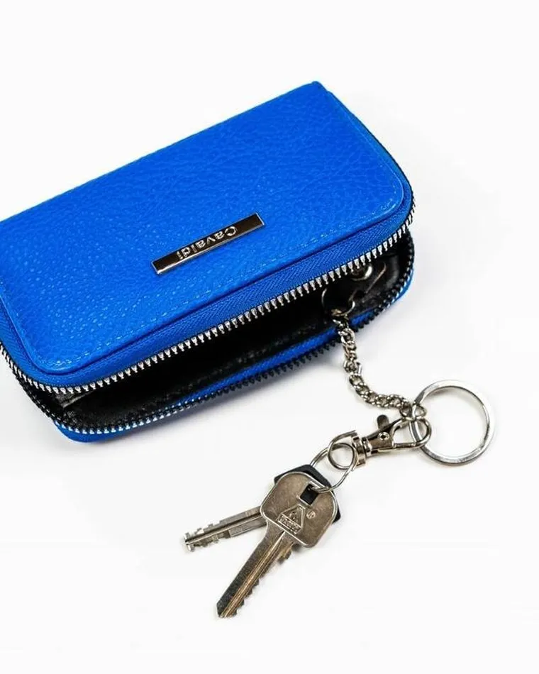 Portfel, niebieski, skóra ekologiczna, Cavaldi