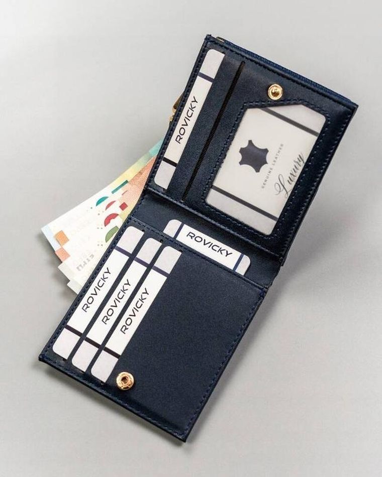 Portfel, niebieski, skóra ekologiczna, Milano Design