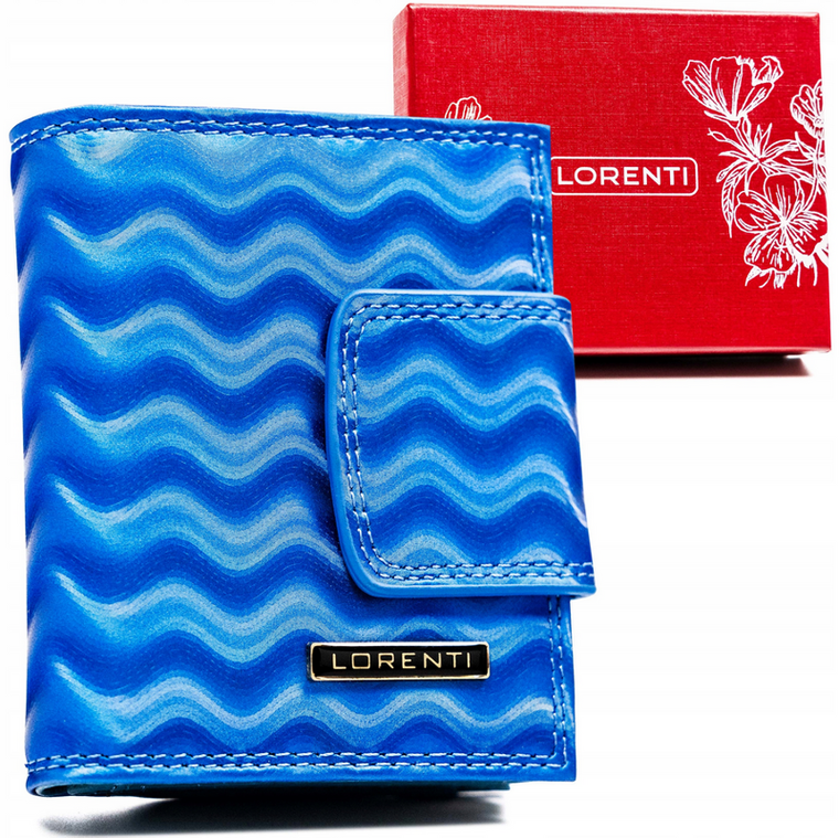 Portfel, niebieski, skórzany, Lorenti